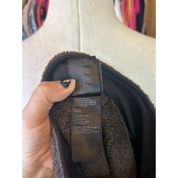 The North Face Chocolate Brown Fleece Women's Sz M Full Zip Pockets Logo Jacket - Picture 13 of 13